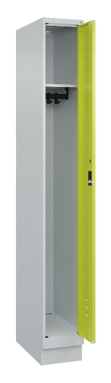 C+P Spind Classic PLUS 080020-39 mit Sockel 3 Abt. 250mm Drehriegel (HxBxT) 1950x750x500mm 7035/3003