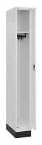 C+P Spind Classic PLUS 080020-39 mit Sockel 3 Abt. 250mm Drehriegel (HxBxT) 1950x750x500mm 7035/3003