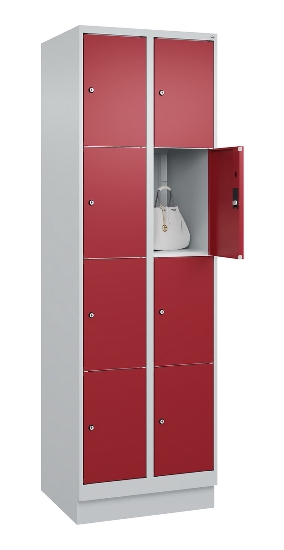 C+P Schließfachschrank Classic PLUS, Füße, 1 Abteil, 1950x300x500mm, 7035/5023