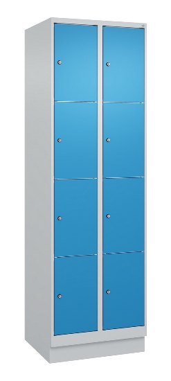 C+P Schließfachschrank Classic PLUS, Füße, 2 Abteile, 1950x600x500mm, 9016/9016