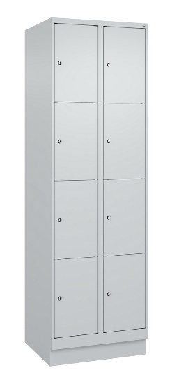 C+P Schließfachschrank Classic PLUS, Füße, 2 Abteile, 1950x800x500mm, 7035/7016