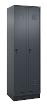 C+P Spind Classic PLUS 080020-12f mit Sockel 1 Abt.400mm Trennwand Drehriegel (HxBxT) 1950x400x500mm 7035/2004