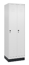 C+P Spind Classic PLUS 080020-12f mit Sockel 1 Abt.400mm Trennwand Drehriegel (HxBxT) 1950x400x500mm 7035/2004