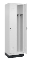 C+P Spind Classic PLUS 080020-12f mit Sockel 1 Abt.400mm Trennwand Drehriegel (HxBxT) 1950x400x500mm 7035/2004