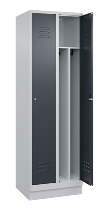 C+P Spind Classic PLUS 080020-12f mit Sockel 1 Abt.400mm Trennwand Drehriegel (HxBxT) 1950x400x500mm 7035/2004