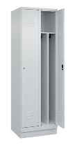 C+P Spind Classic PLUS 080020-12f mit Sockel 1 Abt.400mm Trennwand Drehriegel (HxBxT) 1950x400x500mm 7035/2004