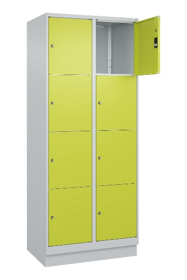 C+P Schließfachschrank Classic PLUS, 1 Abt. 4 Fächer übereinander, 1850x300x500mm, 7016/7016