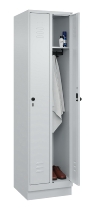 C+P Spind Classic PLUS 080020-39 mit Sockel 3 Abt. 250mm Drehriegel (HxBxT) 1950x750x500mm 7035/3003