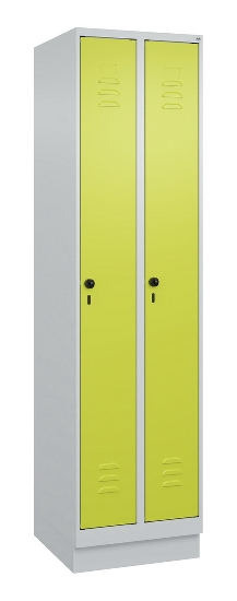 C+P Spind Classic PLUS 080020-39 mit Sockel 3 Abt. 250mm Drehriegel (HxBxT) 1950x750x500mm 7035/3003