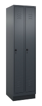 C+P Spind Classic PLUS 080020-39 mit Sockel 3 Abt. 250mm Drehriegel (HxBxT) 1950x750x500mm 7035/3003