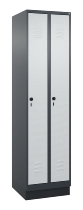 C+P Spind Classic PLUS 080020-39 mit Sockel 3 Abt. 250mm Drehriegel (HxBxT) 1950x750x500mm 7035/3003