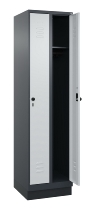 C+P Spind Classic PLUS 080020-39 mit Sockel 3 Abt. 250mm Drehriegel (HxBxT) 1950x750x500mm 7035/3003