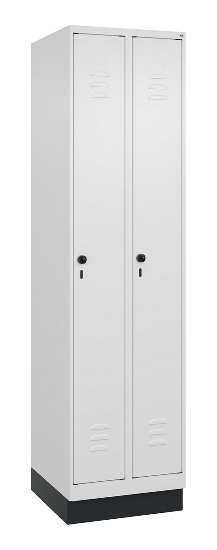C+P Spind Classic PLUS 080020-39 mit Sockel 3 Abt. 250mm Drehriegel (HxBxT) 1950x750x500mm 7035/3003