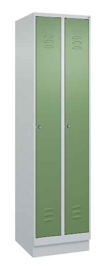 C+P Spind Classic PLUS 080020-39 mit Sockel 3 Abt. 250mm Drehriegel (HxBxT) 1950x750x500mm 7035/3003