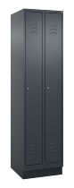 C+P Spind Classic PLUS 080020-39 mit Sockel 3 Abt. 250mm Drehriegel (HxBxT) 1950x750x500mm 7035/3003