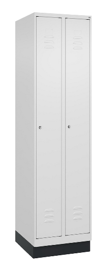 C+P Spind Classic PLUS 080020-39 mit Sockel 3 Abt. 250mm Drehriegel (HxBxT) 1950x750x500mm 7035/3003