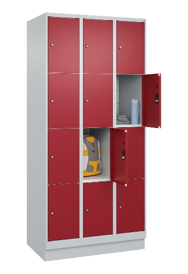 C+P Schließfachschrank Classic PLUS, 2 Abteile, 1850x800x500mm, 7035/2004