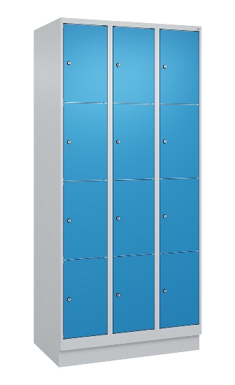 C+P Schließfachschrank Classic PLUS, 1 Abt. 4 Fächer übereinander, 1850x300x500mm, 7016/7016