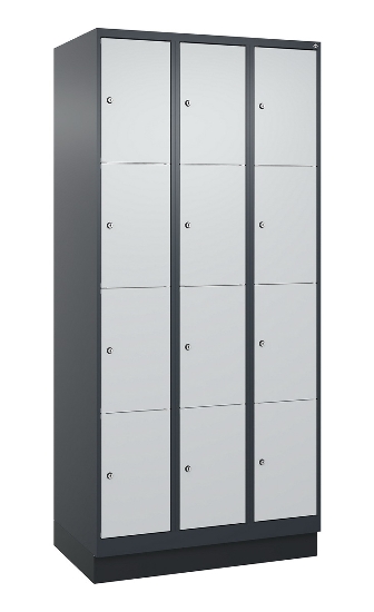 C+P Schließfachschrank Classic PLUS, 1 Abt. 4 Fächer übereinander, 1850x300x500mm, 7016/7016