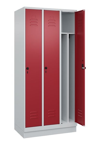 C+P Spind Classic PLUS 080020-12f mit Sockel 1 Abt.400mm Trennwand Drehriegel (HxBxT) 1950x400x500mm 7035/2004