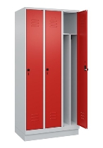 C+P Spind Classic PLUS 080020-12f mit Sockel 1 Abt.400mm Trennwand Drehriegel (HxBxT) 1950x400x500mm 7035/2004