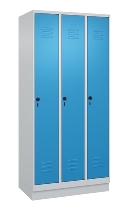 C+P Spind Classic PLUS 080020-12f mit Sockel 1 Abt.400mm Trennwand Drehriegel (HxBxT) 1950x400x500mm 7035/2004