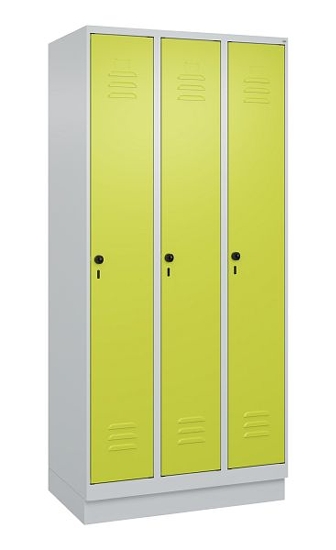 C+P Spind Classic PLUS 080020-12f mit Sockel 1 Abt.400mm Trennwand Drehriegel (HxBxT) 1950x400x500mm 7035/2004