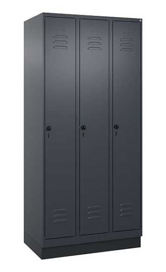 C+P Spind Classic PLUS 080020-12f mit Sockel 1 Abt.400mm Trennwand Drehriegel (HxBxT) 1950x400x500mm 7035/2004