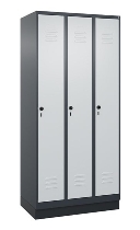 C+P Spind Classic PLUS 080020-12f mit Sockel 1 Abt.400mm Trennwand Drehriegel (HxBxT) 1950x400x500mm 7035/2004