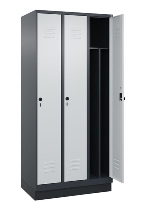 C+P Spind Classic PLUS 080020-12f mit Sockel 1 Abt.400mm Trennwand Drehriegel (HxBxT) 1950x400x500mm 7035/2004