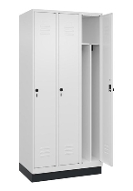C+P Spind Classic PLUS 080020-12f mit Sockel 1 Abt.400mm Trennwand Drehriegel (HxBxT) 1950x400x500mm 7035/2004
