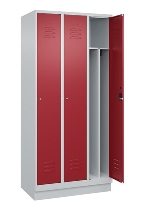 C+P Spind Classic PLUS 080020-12f mit Sockel 1 Abt.400mm Trennwand Drehriegel (HxBxT) 1950x400x500mm 7035/2004