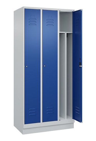 C+P Spind Classic PLUS 080020-12f mit Sockel 1 Abt.400mm Trennwand Drehriegel (HxBxT) 1950x400x500mm 7035/2004