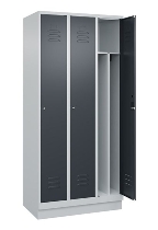 C+P Spind Classic PLUS 080020-12f mit Sockel 1 Abt.400mm Trennwand Drehriegel (HxBxT) 1950x400x500mm 7035/2004