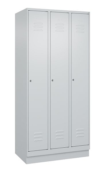 C+P Spind Classic PLUS 080020-12f mit Sockel 1 Abt.400mm Trennwand Drehriegel (HxBxT) 1950x400x500mm 7035/2004