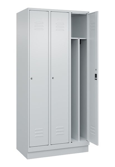 C+P Spind Classic PLUS 080020-12f mit Sockel 1 Abt.400mm Trennwand Drehriegel (HxBxT) 1950x400x500mm 7035/2004