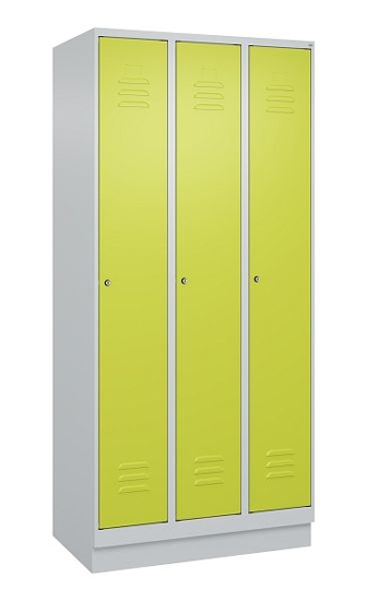 C+P Spind Classic PLUS 080020-12f mit Sockel 1 Abt.400mm Trennwand Drehriegel (HxBxT) 1950x400x500mm 7035/2004