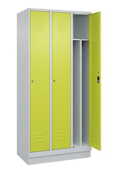 C+P Spind Classic PLUS 080020-12f mit Sockel 1 Abt.400mm Trennwand Drehriegel (HxBxT) 1950x400x500mm 7035/2004
