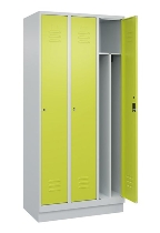 C+P Spind Classic PLUS 080020-12f mit Sockel 1 Abt.400mm Trennwand Drehriegel (HxBxT) 1950x400x500mm 7035/2004
