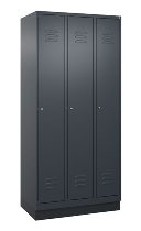 C+P Spind Classic PLUS 080020-12f mit Sockel 1 Abt.400mm Trennwand Drehriegel (HxBxT) 1950x400x500mm 7035/2004