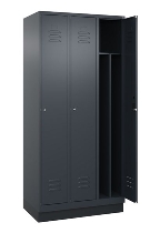 C+P Spind Classic PLUS 080020-12f mit Sockel 1 Abt.400mm Trennwand Drehriegel (HxBxT) 1950x400x500mm 7035/2004