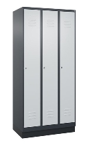 C+P Spind Classic PLUS 080020-12f mit Sockel 1 Abt.400mm Trennwand Drehriegel (HxBxT) 1950x400x500mm 7035/2004