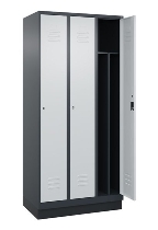 C+P Spind Classic PLUS 080020-12f mit Sockel 1 Abt.400mm Trennwand Drehriegel (HxBxT) 1950x400x500mm 7035/2004