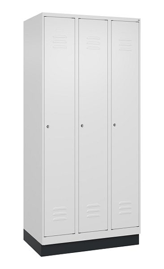 C+P Spind Classic PLUS 080020-12f mit Sockel 1 Abt.400mm Trennwand Drehriegel (HxBxT) 1950x400x500mm 7035/2004