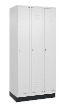 C+P Spind Classic PLUS 080020-12f mit Sockel 1 Abt.400mm Trennwand Drehriegel (HxBxT) 1950x400x500mm 7035/2004