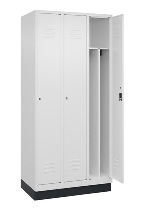 C+P Spind Classic PLUS 080020-12f mit Sockel 1 Abt.400mm Trennwand Drehriegel (HxBxT) 1950x400x500mm 7035/2004