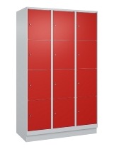 C+P Schließfachschrank Classic PLUS, Füße, 3 Abteile, 1950x900x500mm, 9016/9016