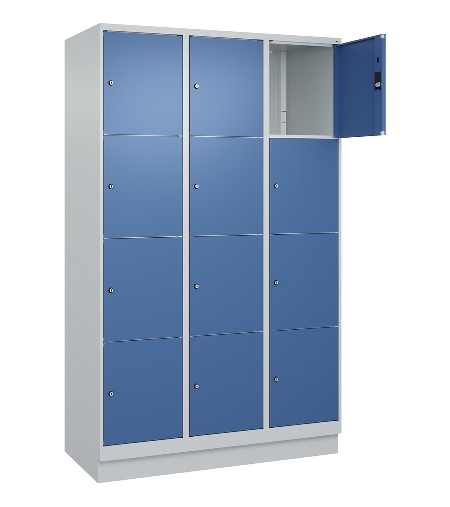 C+P Schließfachschrank Classic PLUS, Füße, 2 Abteile, 1950x800x500mm, 7035/7016