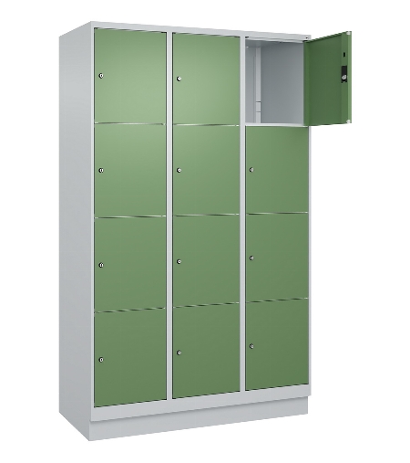 C+P Schließfachschrank Classic PLUS, 1 Abt. 4 Fächer übereinander, 1850x300x500mm, 7016/7016