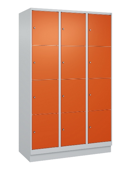 C+P Schließfachschrank Classic PLUS, Sockel, 2 Abteile, 1950x600x500mm, 7016/7016